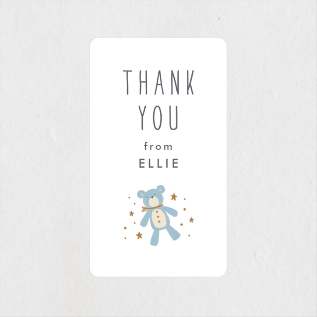 "Toys" - Baby Shower Stickers in Powder Blue by JeAnna Casper - Close-Up