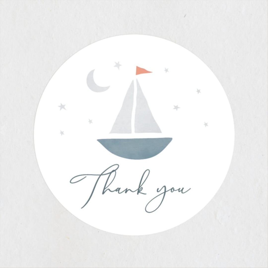"Set Sail" - Baby Shower Stickers in Pond by Jen Tips - Close-Up