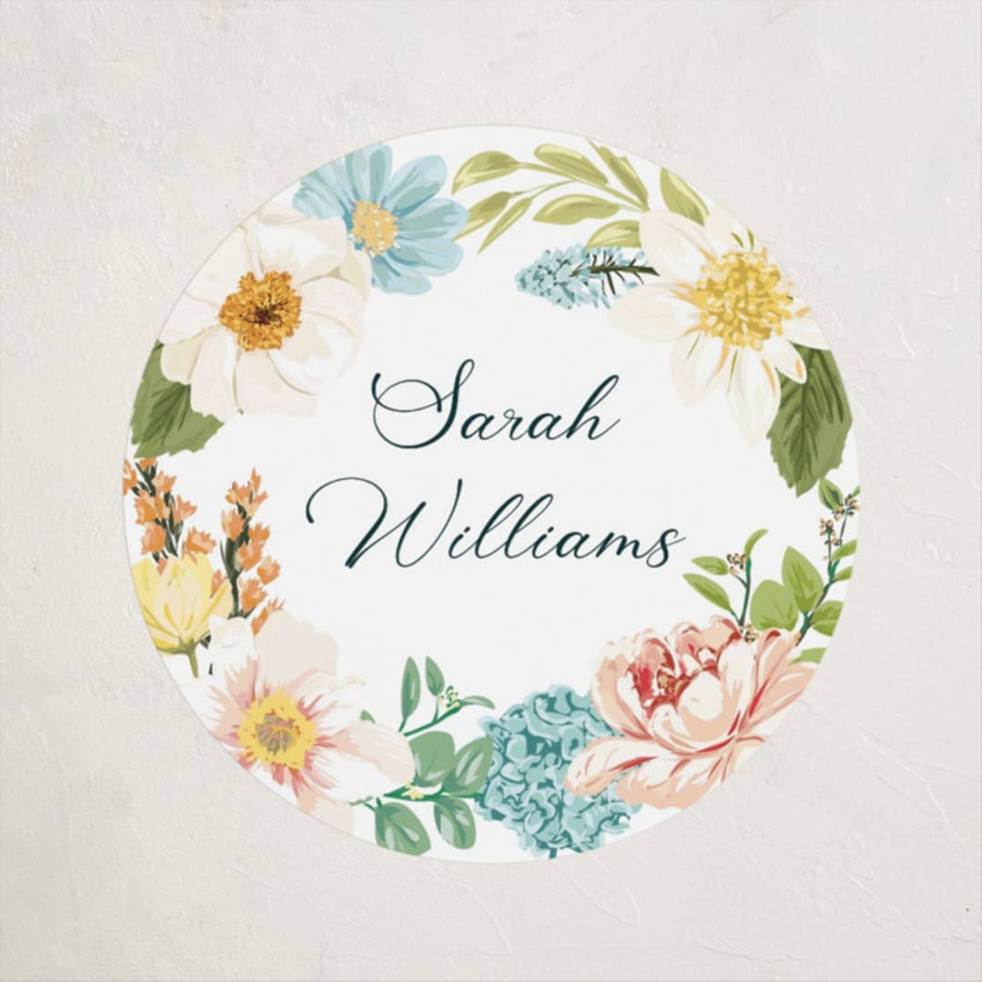 "Butterflies & Botanicals" - Baby Shower Stickers in Sky by Susan Moyal - Close-Up