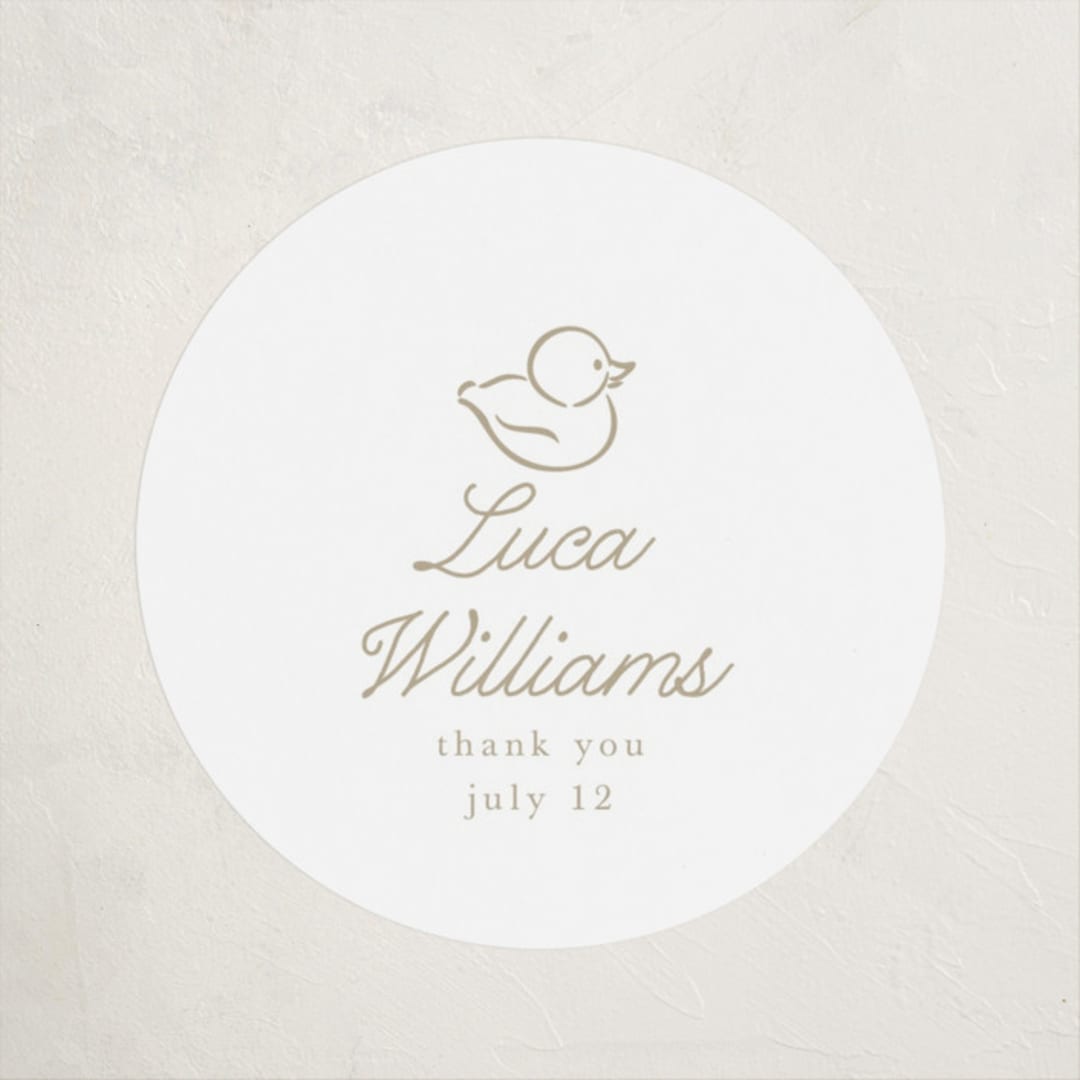 "Baby Duck" - Baby Shower Stickers in Hydrangea by Tamara Hilje - Close-Up