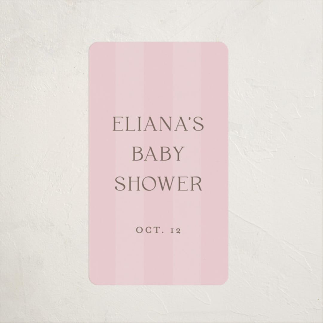 "Baby Stripes" - Baby Shower Stickers in Rose by Angela Thompson - Close-Up