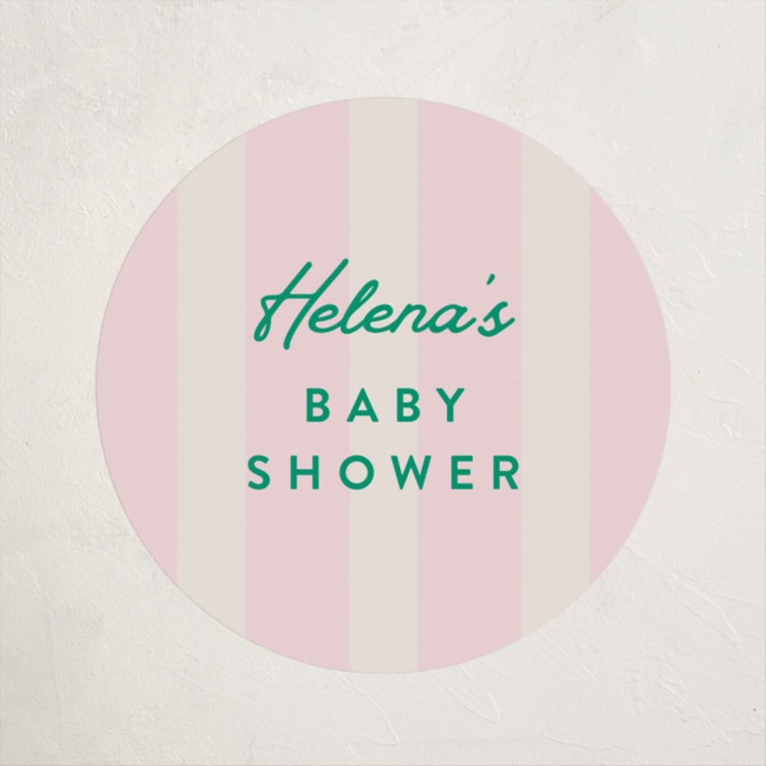 "Preppy Confetti" - Baby Shower Stickers in Peony by Olivia Raufman - Close-Up