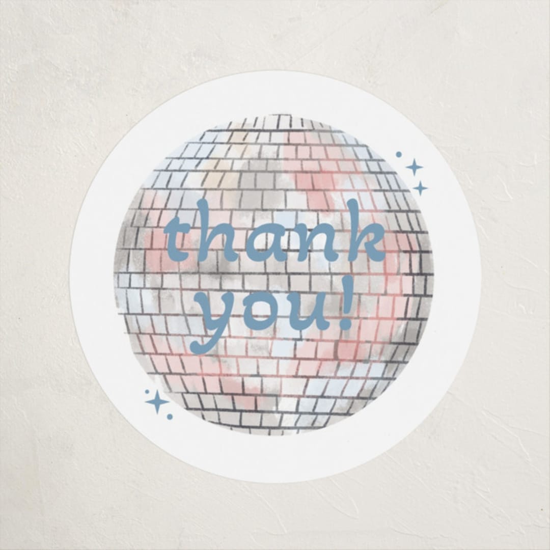 "Groovy Baby" - Baby Shower Stickers in Cobalt by Janna Sue Design - Close-Up