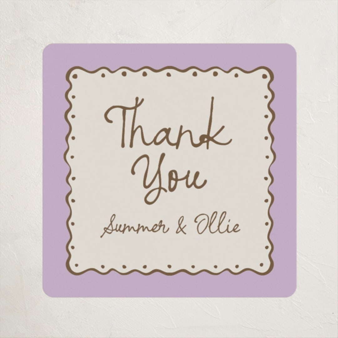 "Sugar" - Baby Shower Stickers in Lavender by Pati Cascino - Close-Up
