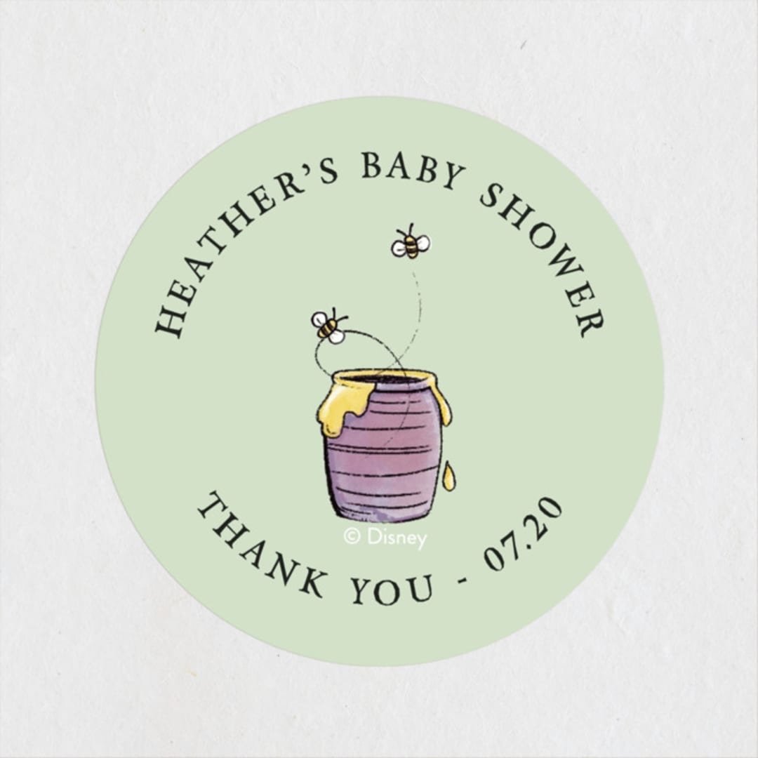 "Disney's Winnie the Pooh in the Wood" - Baby Shower Stickers in Sky by Becky Nimoy - Close-Up