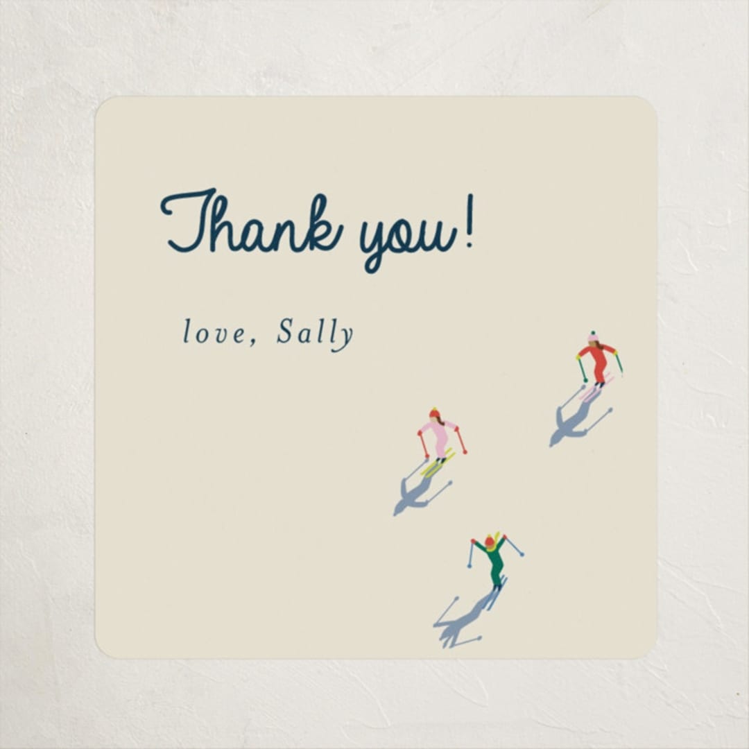 "Apres Bebe" - Baby Shower Stickers in Cream by Ellen Schlegelmilch - Close-Up