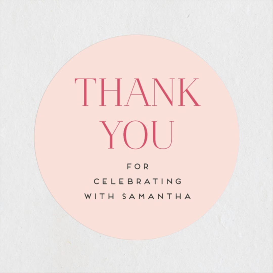 "Due With Two" - Baby Shower Stickers in Carnation by Erica Krystek - Close-Up