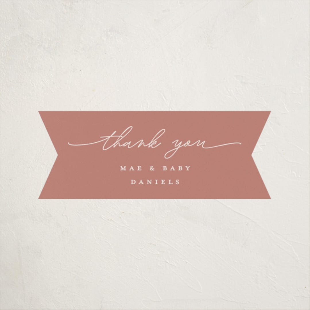 "In honor of" - Baby Shower Stickers in Antique by Pixel and Hank - Close-Up