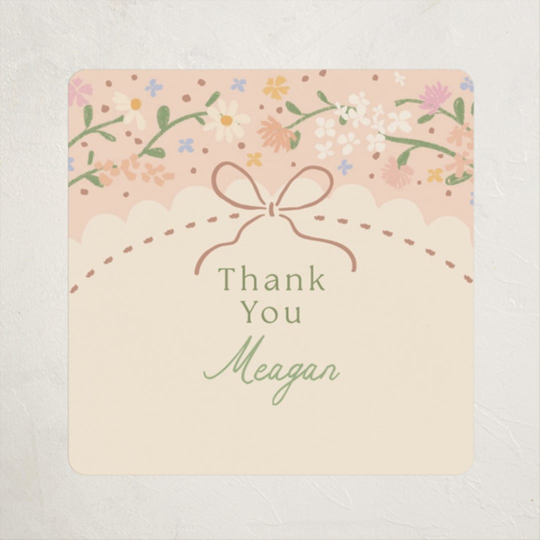 "New blooms" - Baby Shower Stickers in Ballet Slipper by Jennifer Wick - Close-Up