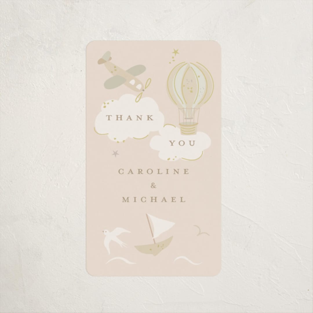 "Our Journey" - Baby Shower Stickers in Blush by Jennifer Holbrook - Close-Up