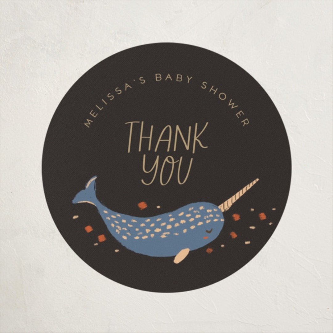 "Under The Sea" - Baby Shower Stickers in Midnight Berry by Vera Lim - Close-Up