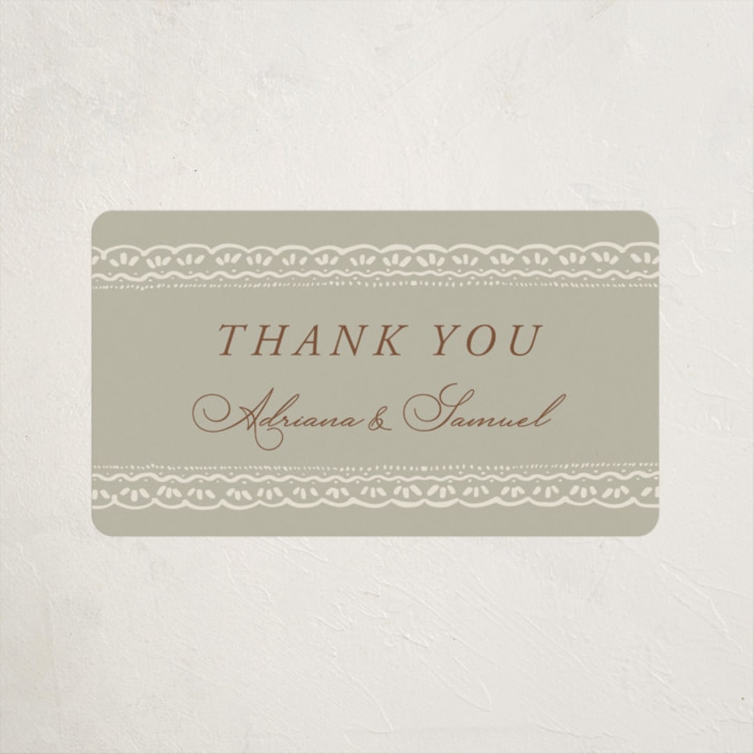 "Scallop Border" - Baby Shower Stickers in Buttercream by Lucrecia Caporale - Close-Up