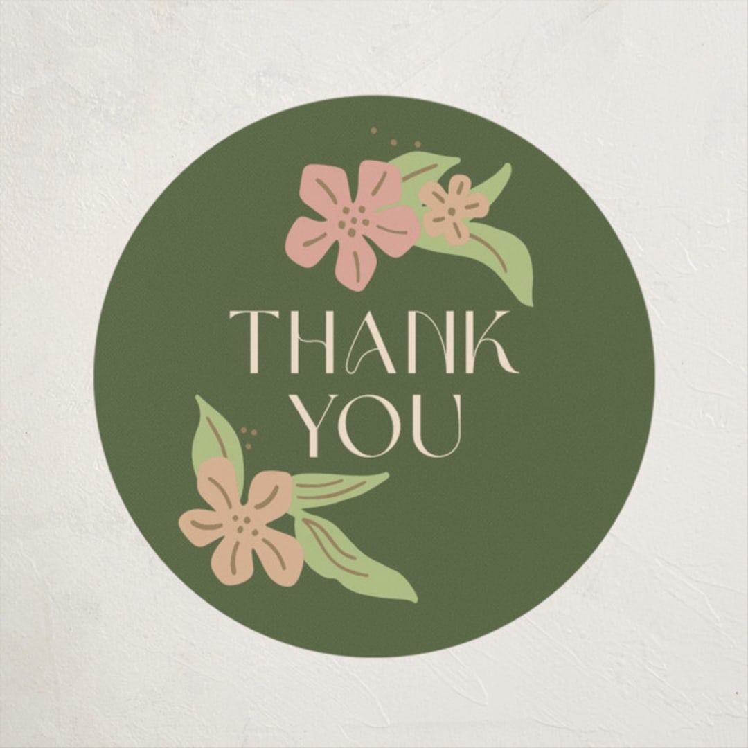 "Bright Botanical Border" - Baby Shower Stickers in Petal by Katie Zimpel - Close-Up