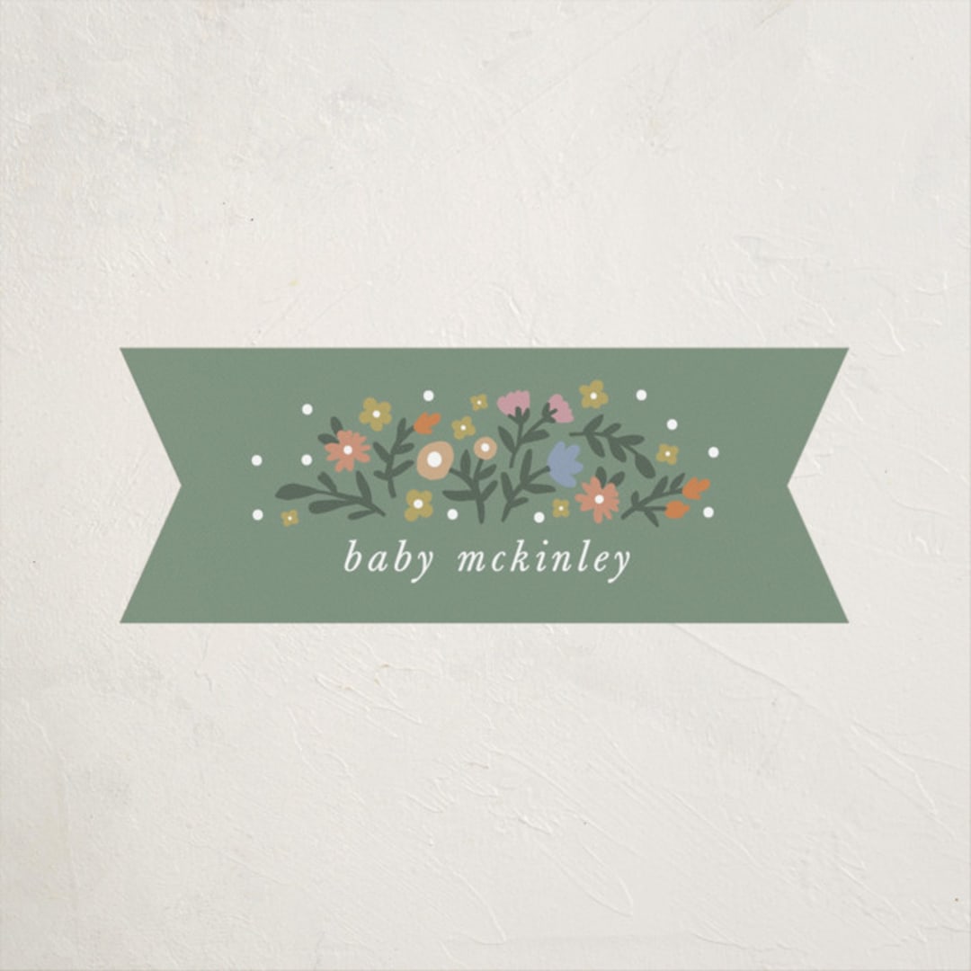"Floral Archway" - Baby Shower Stickers in Garden by Kelly Watkins - Close-Up