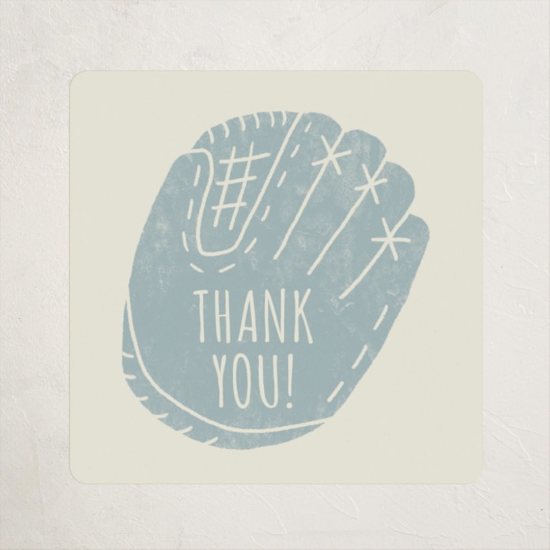 "Baseball Baby Shower" - Baby Shower Stickers in Sky by Rebekah Canavan - Close-Up