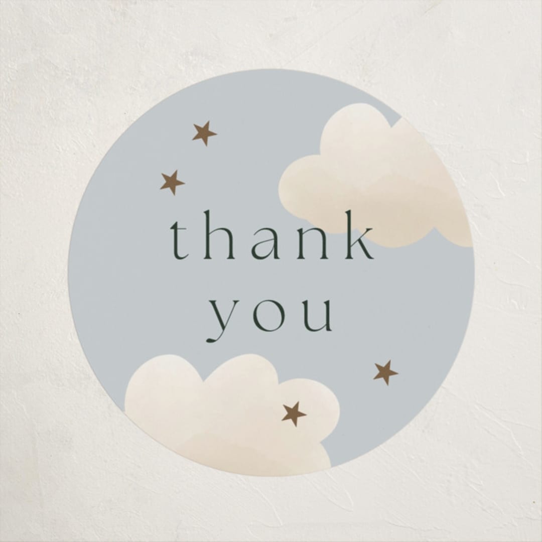 "Twinkle Twinkle" - Baby Shower Stickers in Sky by Joyce Pinheiro - Close-Up