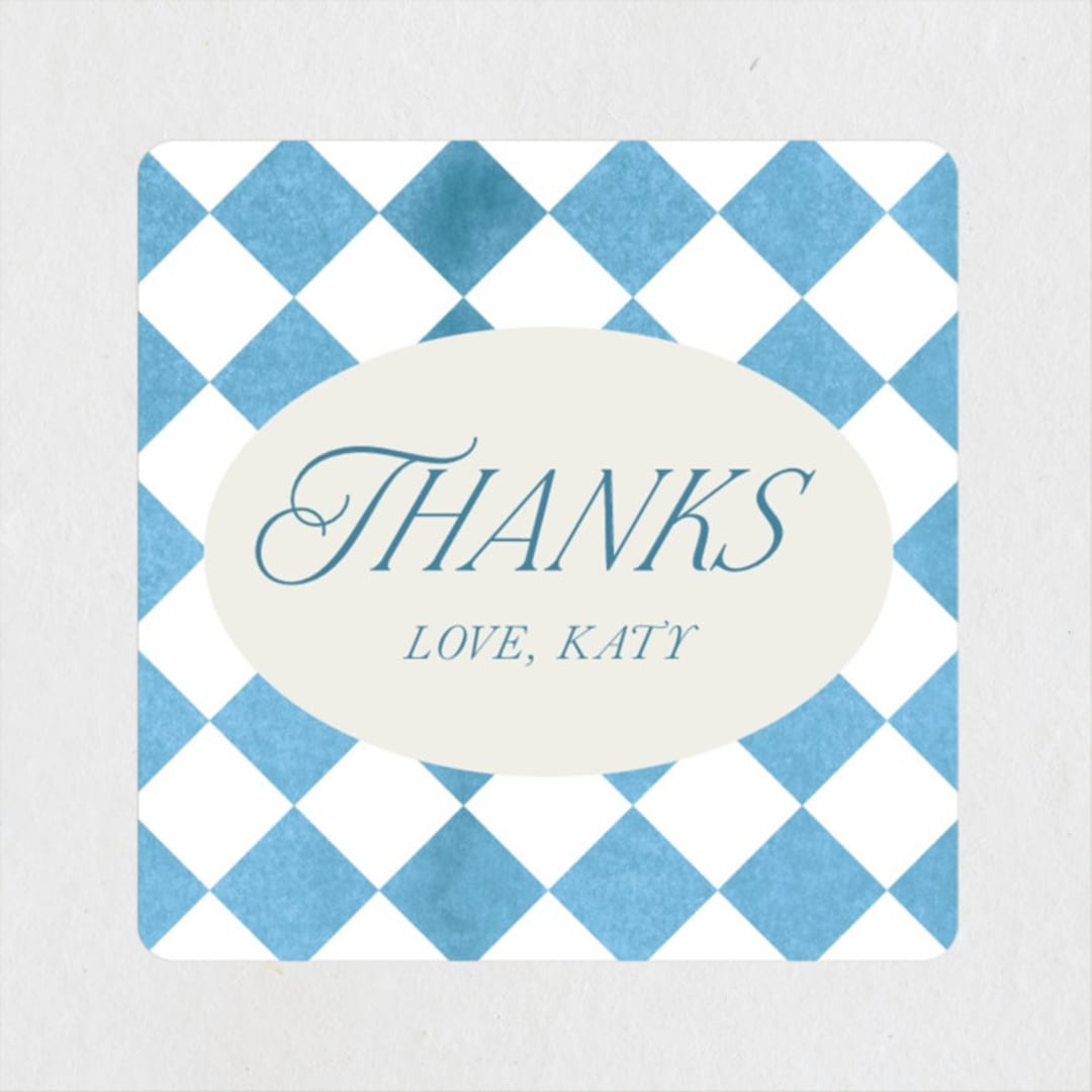 "Knightsbridge" - Baby Shower Stickers in Sky by Jackie Crawford - Close-Up