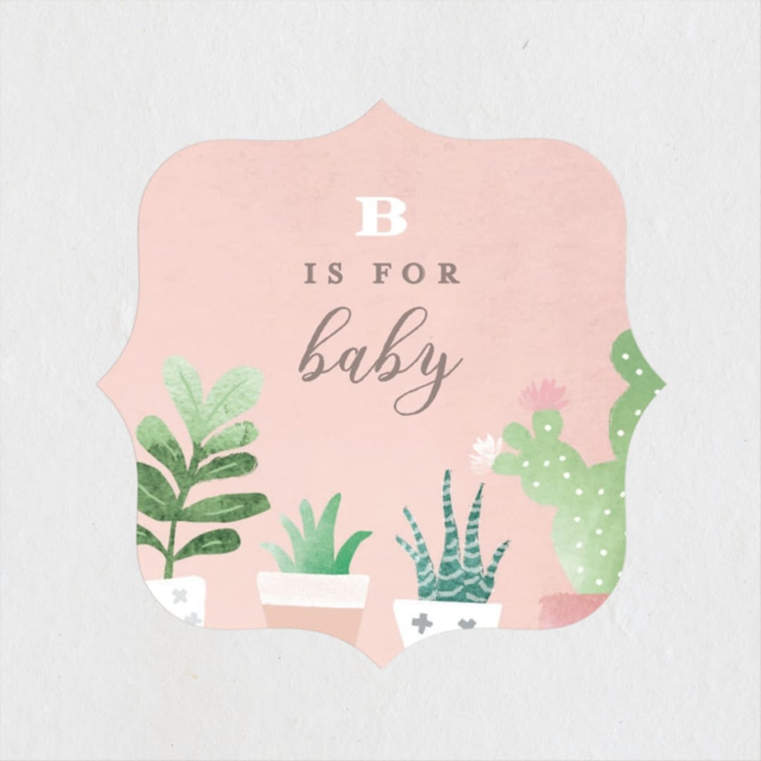 "Watercolor cactus" - Baby Shower Stickers in Blush by Jennifer Wick - Close-Up