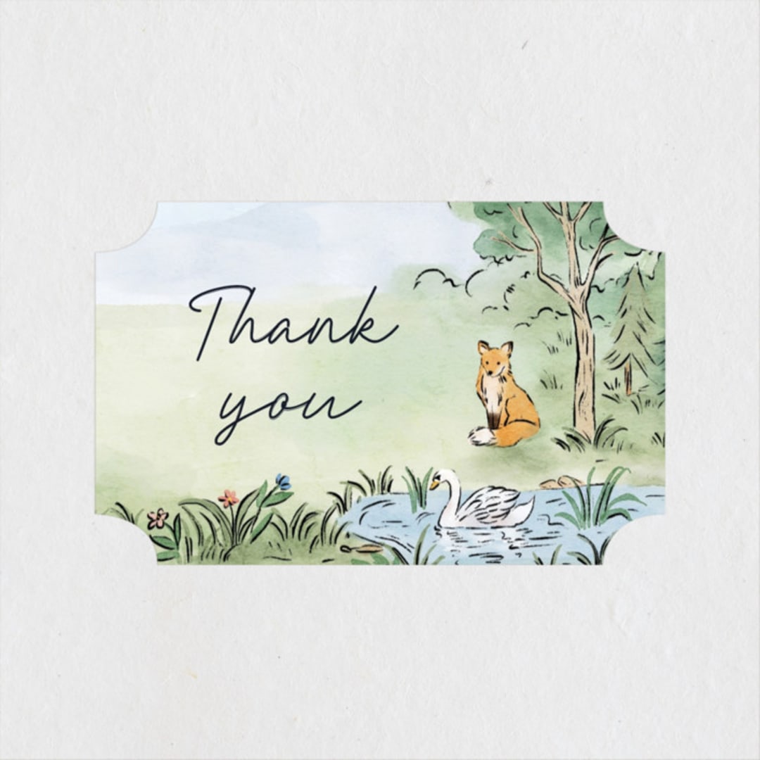 "A Woodland Adventure" - Baby Shower Stickers in Forest by Elly - Close-Up