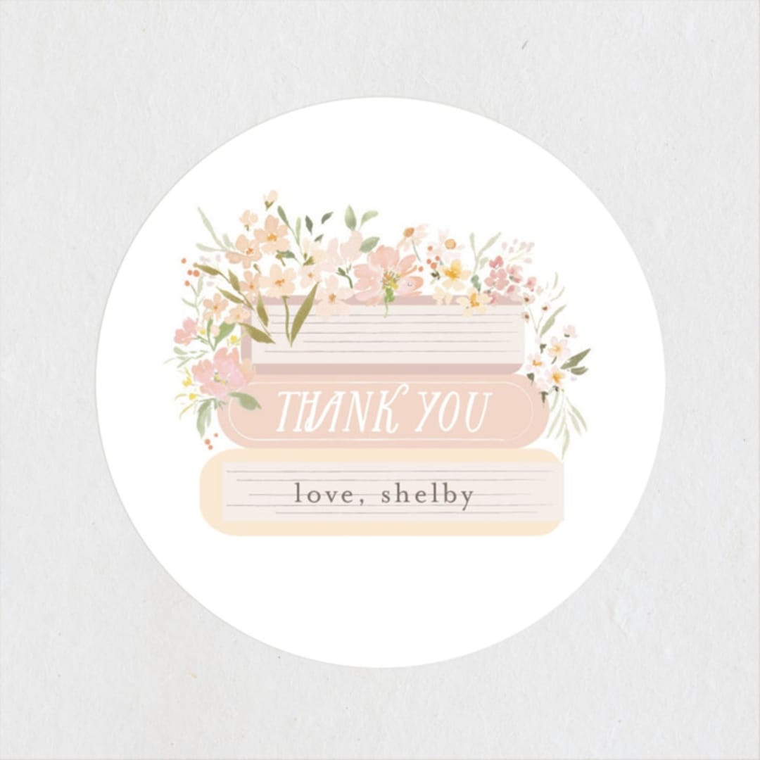 "Storybook" - Baby Shower Stickers in Carnation by Itsy Belle Studio - Close-Up