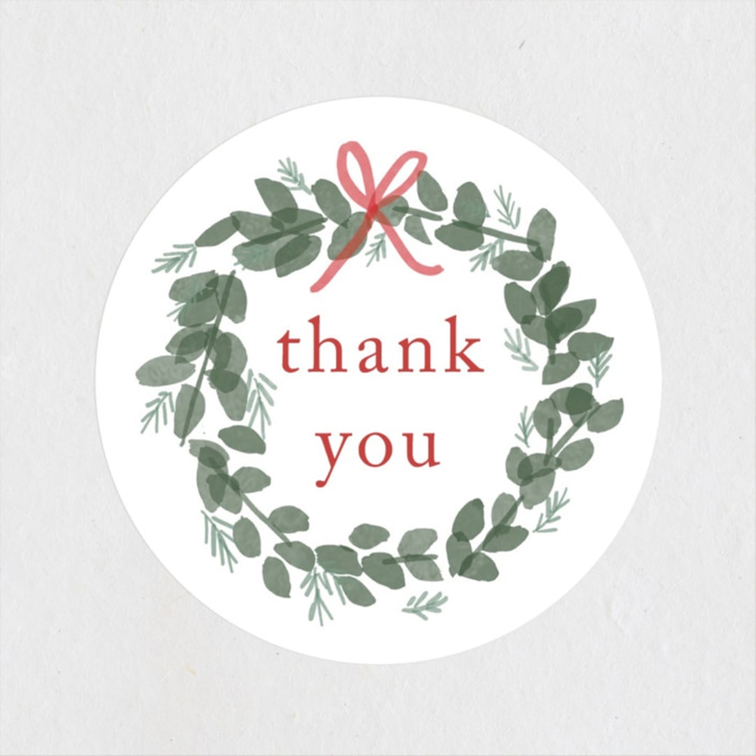 "merry little stockings" - Baby Shower Stickers in Cranberry by Rebecca Durflinger - Close-Up