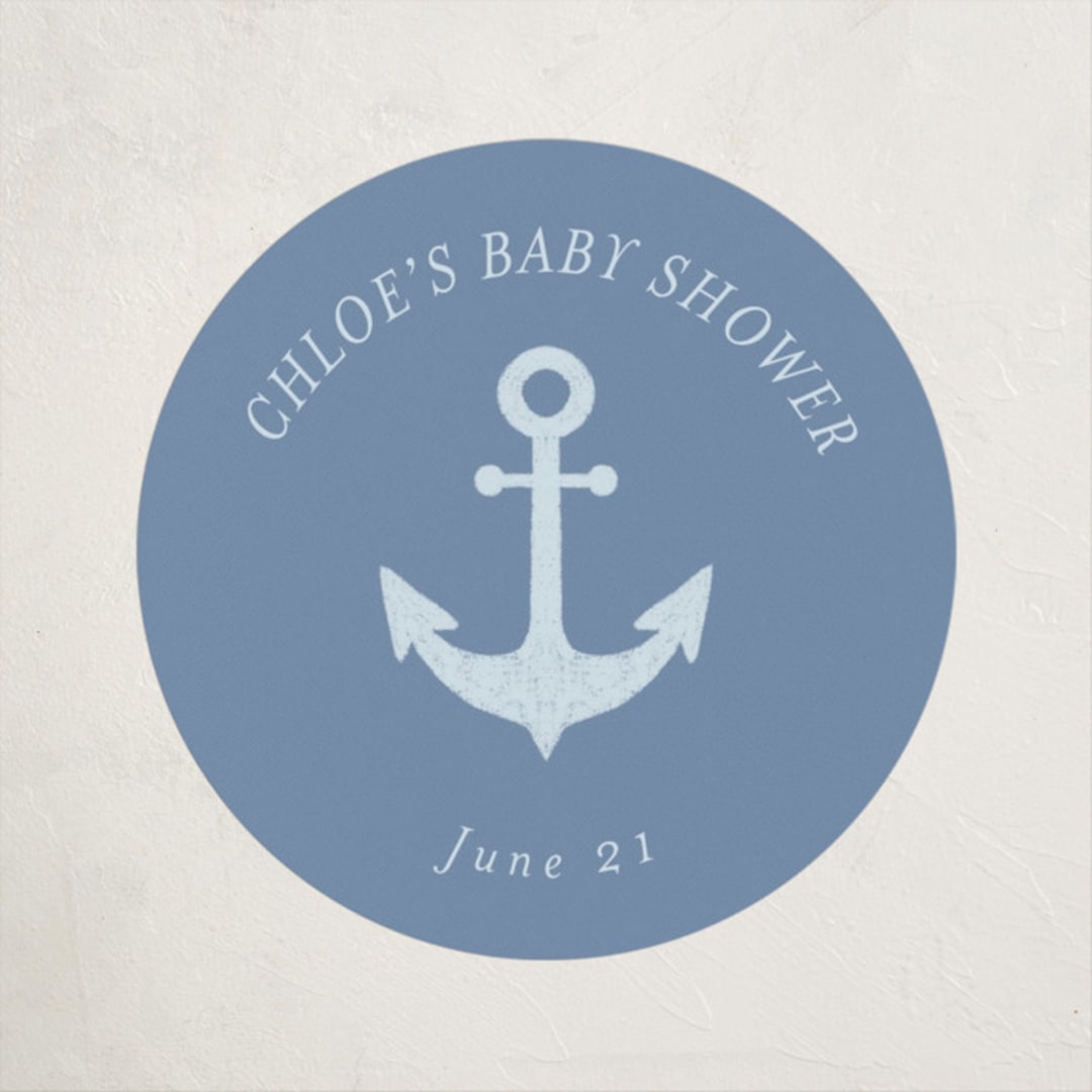 "Ahoy" - Baby Shower Stickers in Sea by Brynne Foster - Close-Up