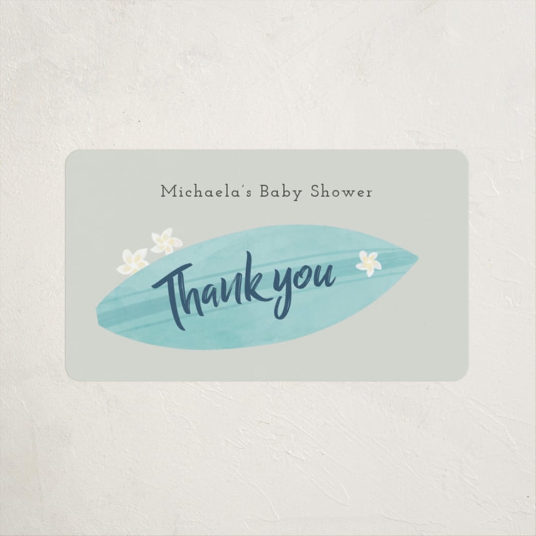 "Surf baby" - Baby Shower Stickers in Pebble by Adelyn T. - Close-Up