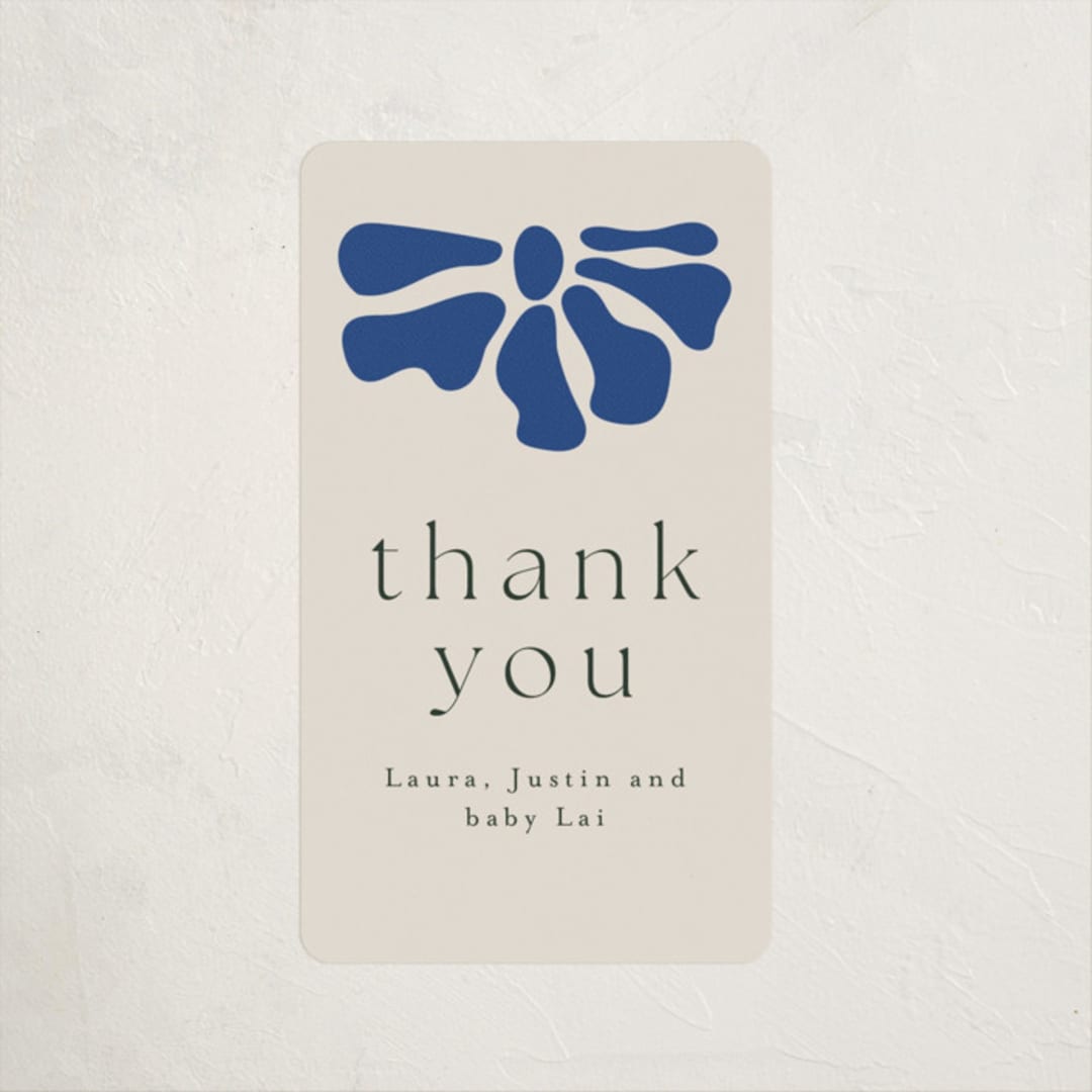 "Modern Bloom" - Baby Shower Stickers in Cobalt by Joyce Pinheiro - Close-Up