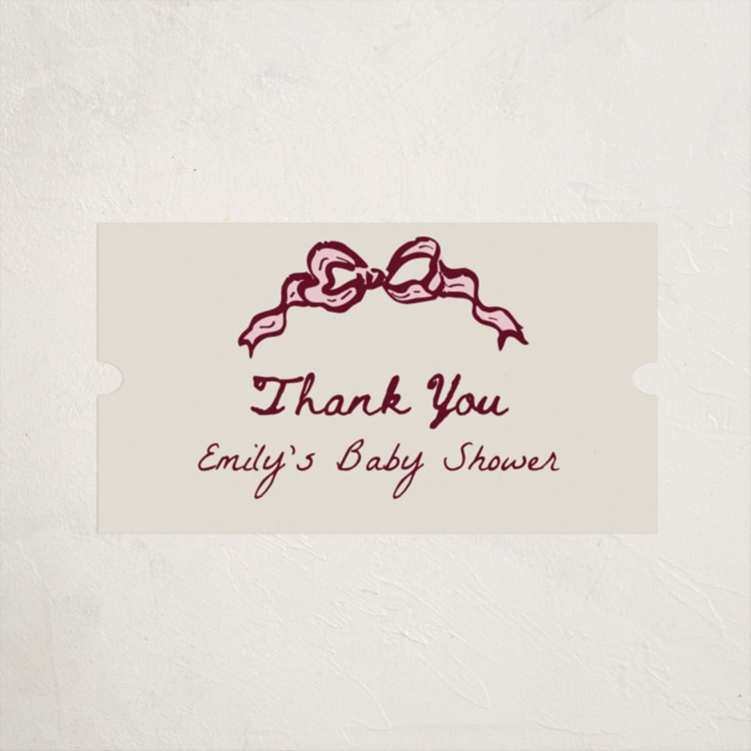 "Bow Corners" - Baby Shower Stickers in Rosewood by Cass Loh - Close-Up