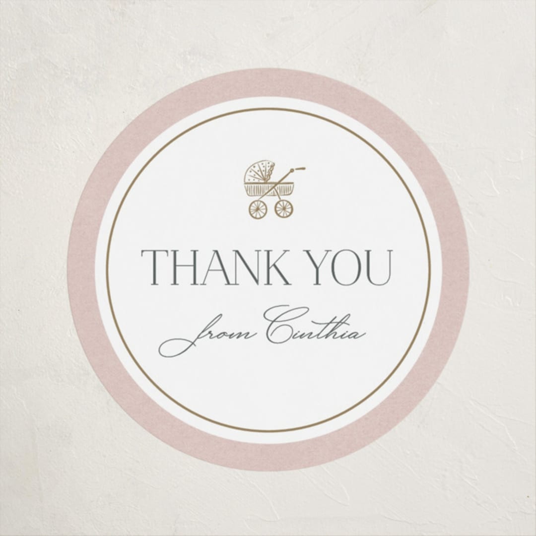 "The Little Heirloom" - Baby Shower Stickers in Rose by Lucrecia Caporale - Close-Up
