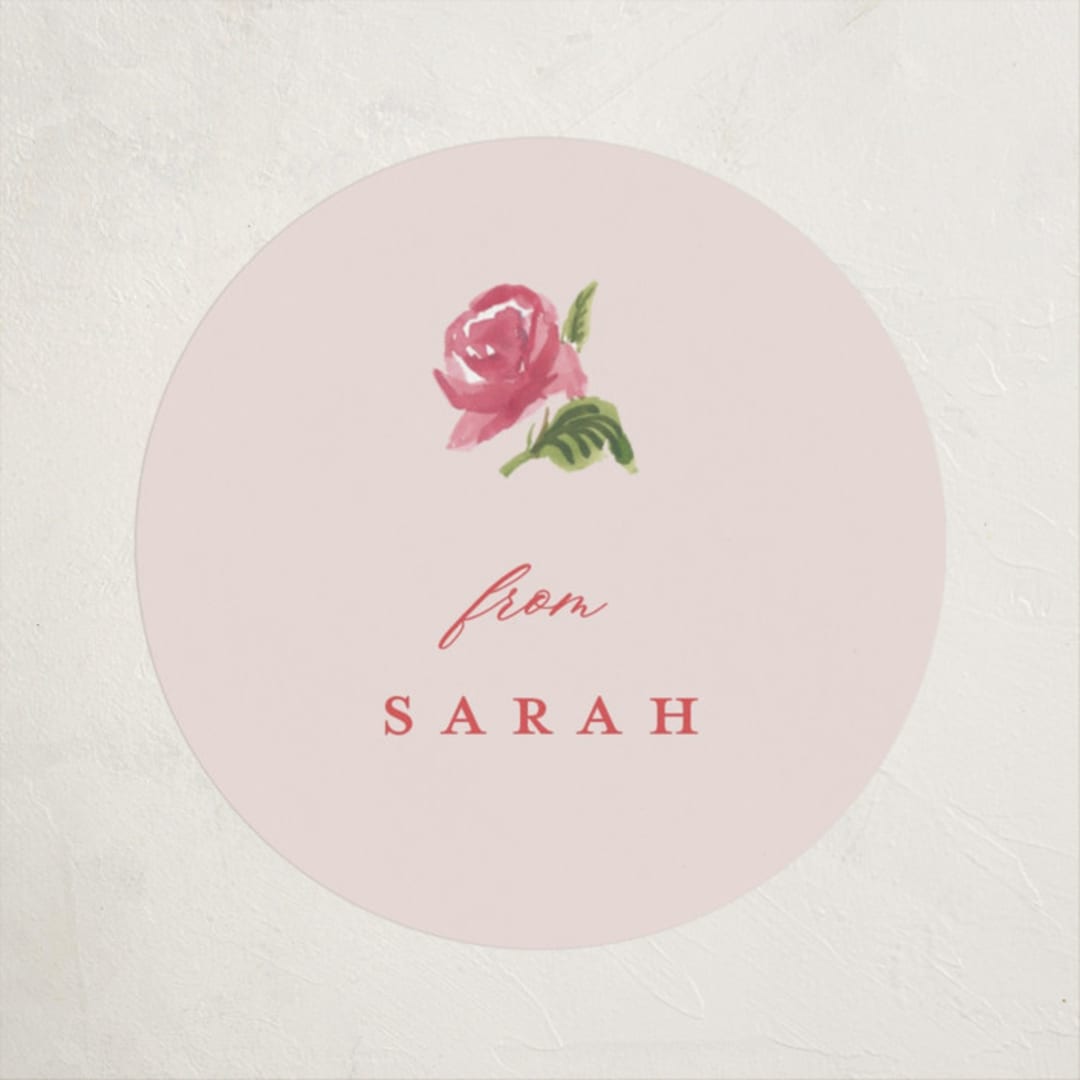 "Romantic Roses" - Baby Shower Stickers in Blush by Teju Reval - Close-Up