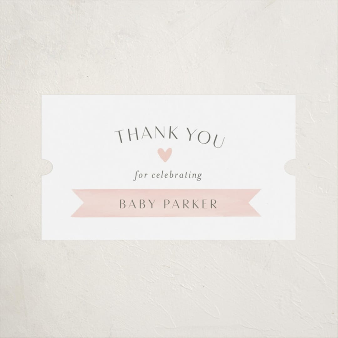 "Pooh and Piglet" - Baby Shower Stickers in Blush by Katherine Moynagh - Close-Up