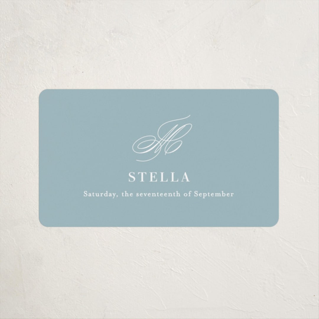 "Polished" - Baby Shower Stickers in Powder Blue by Jennifer Postorino - Close-Up