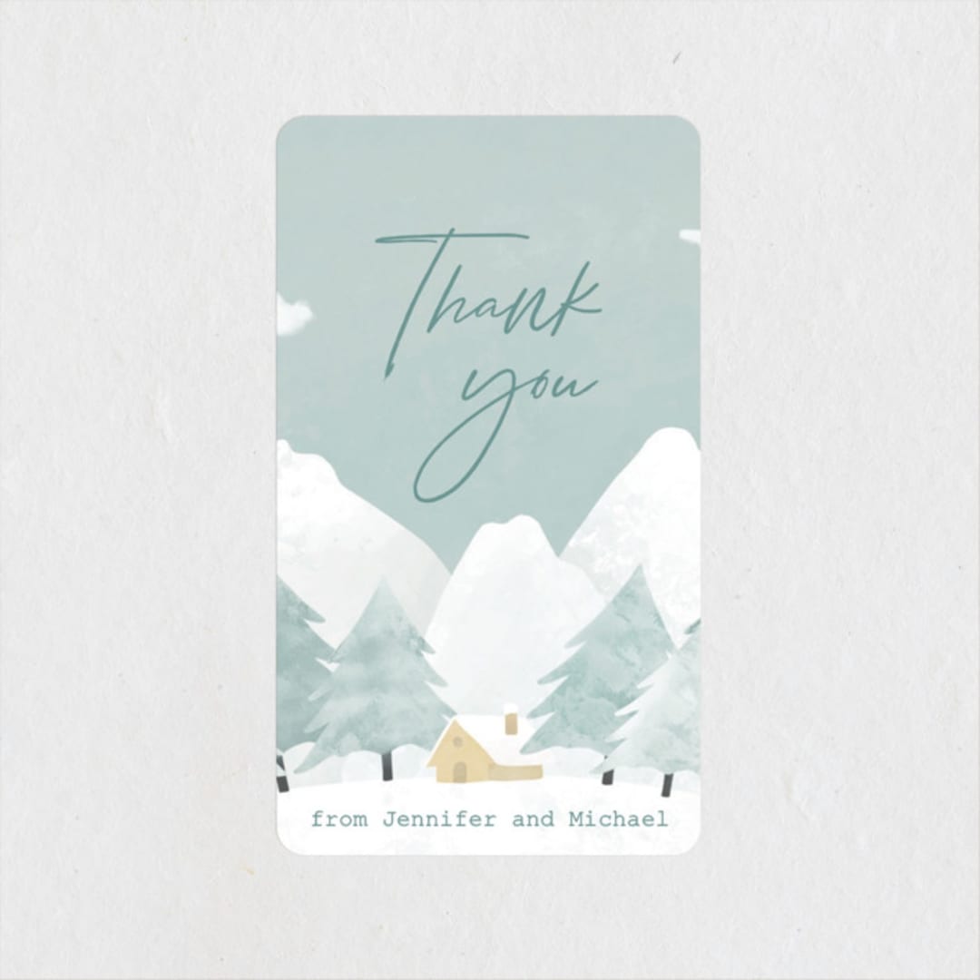 "Calm Winter" - Baby Shower Stickers in Frost by Adelyn T. - Close-Up