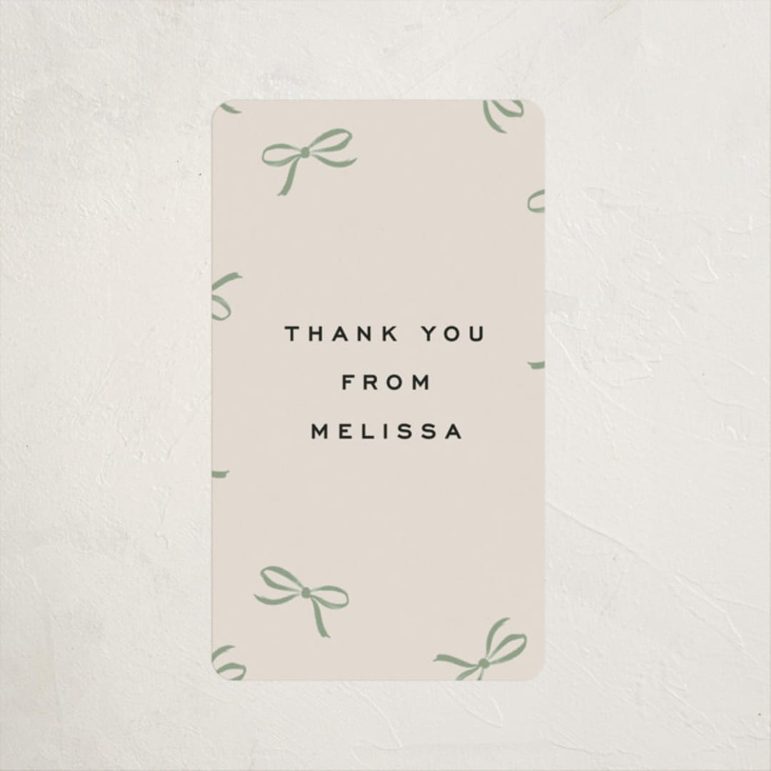 "Wrapped Up" - Baby Shower Stickers in Pistachio by Olivia Kanaley Inman - Close-Up