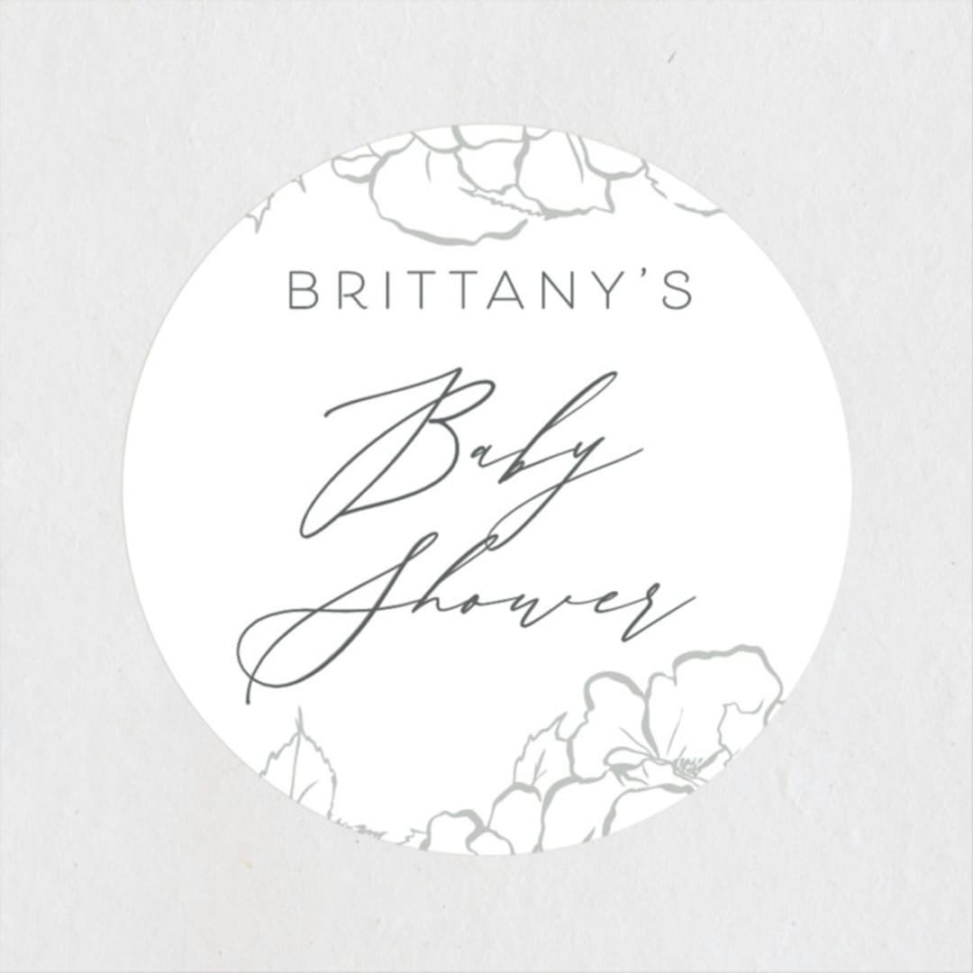 "Enchant" - Baby Shower Stickers in Lead by Nicoletta Savod - Close-Up