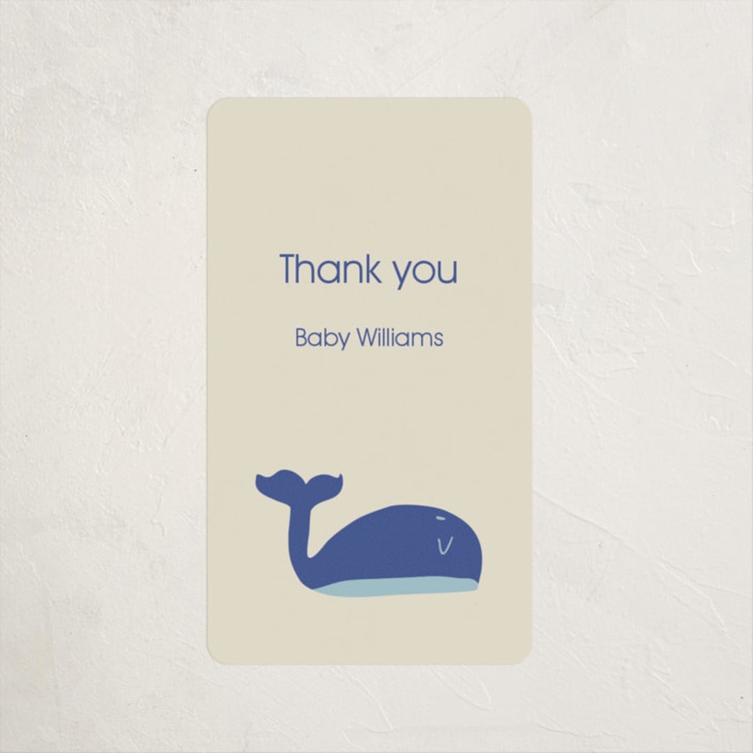"Whale Hello" - Baby Shower Stickers in Sea by Harriet Richter - Close-Up