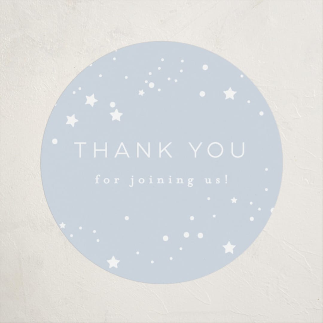 "Simple Moon" - Baby Shower Stickers in Mist by Everett Paper Goods - Close-Up