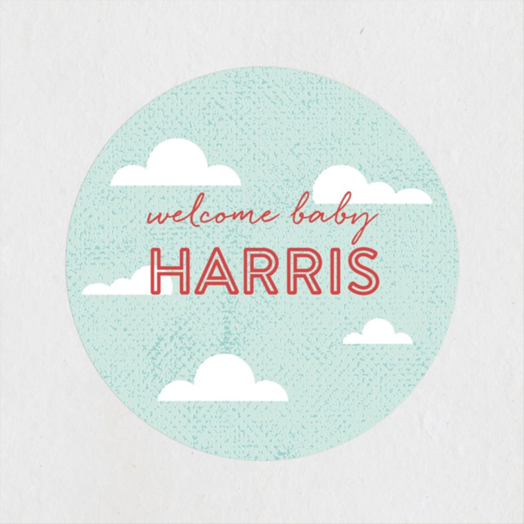 "Cute Camper" - Baby Shower Stickers in Ruby by Olivia Raufman - Close-Up