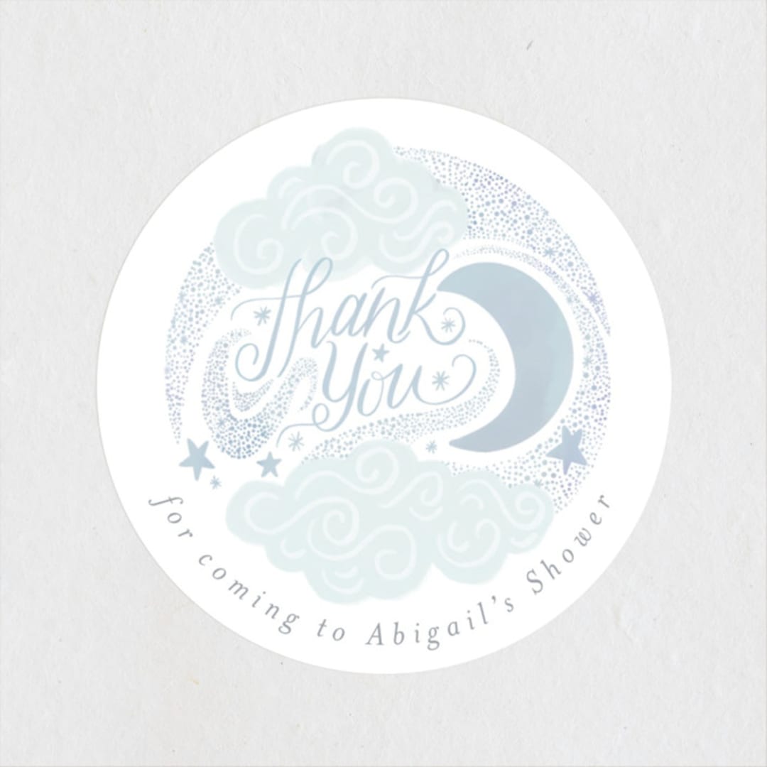 "Over the Moon" - Baby Shower Stickers in Celestial by Joanna Griffin - Close-Up