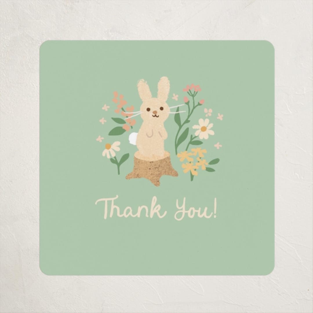 "Garden animals" - Baby Shower Stickers in Mint by Jennifer Wick - Close-Up