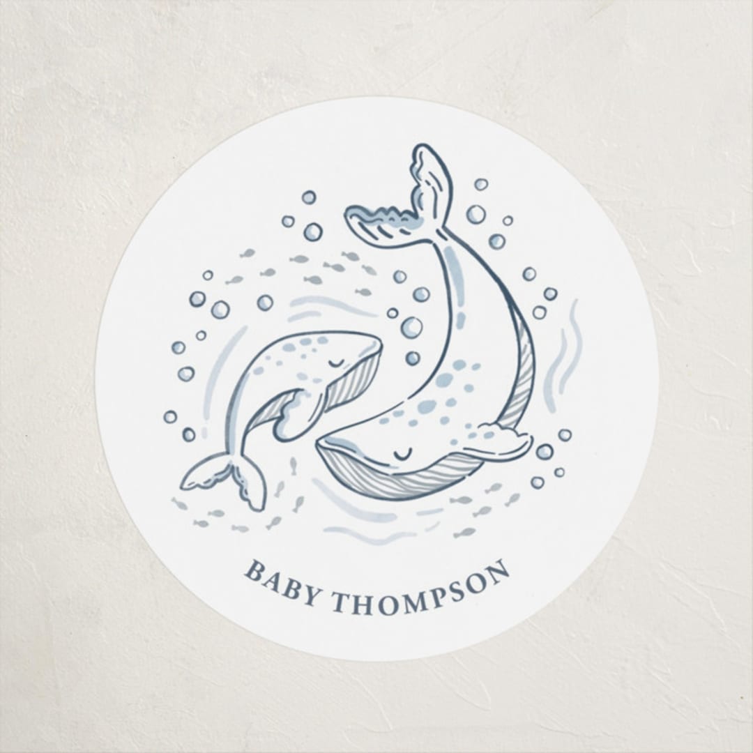 "Ocean Love" - Baby Shower Stickers in Ocean by Monika Torun - Close-Up
