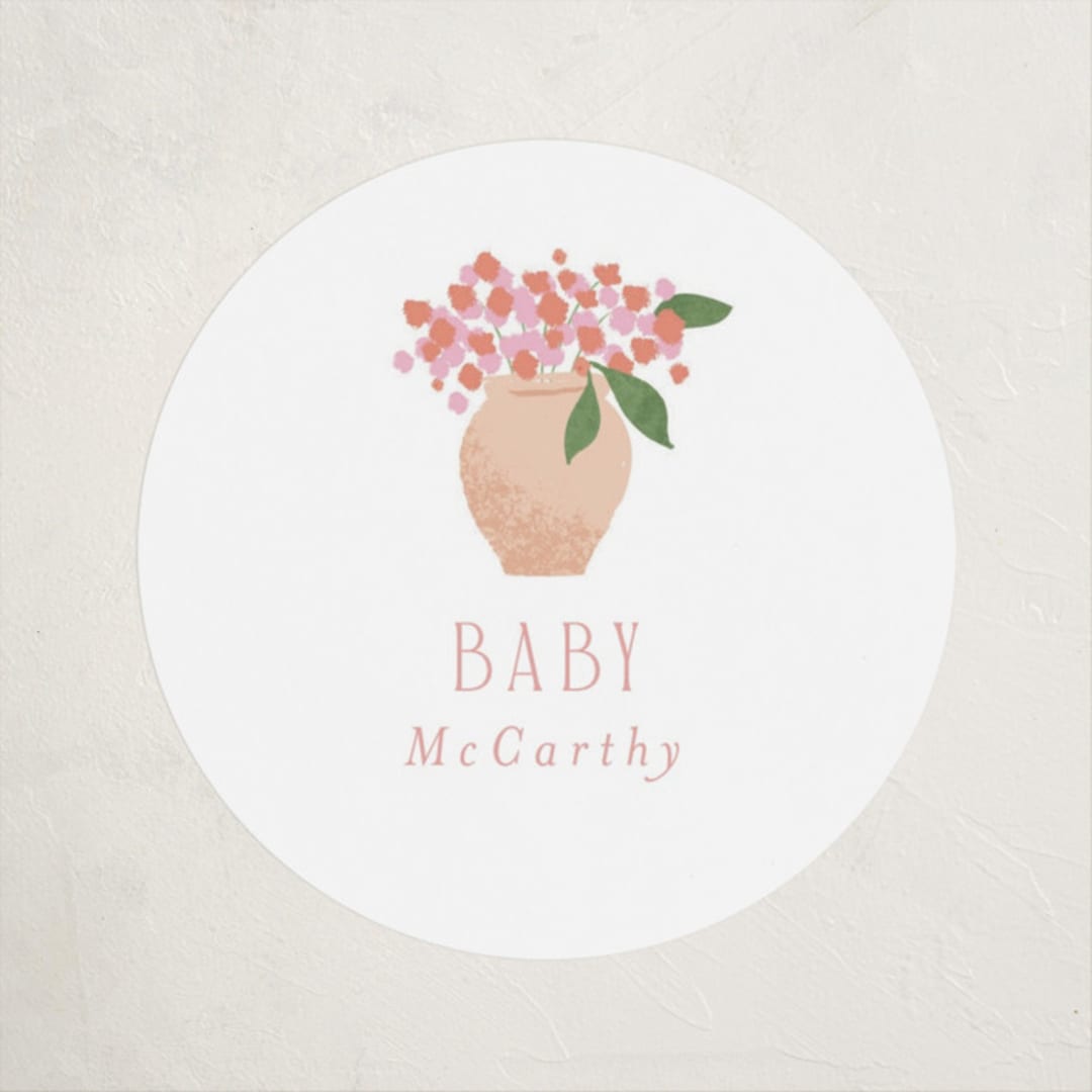"Petite greenhouse" - Baby Shower Stickers in Strawberry by Jennifer Wick - Close-Up