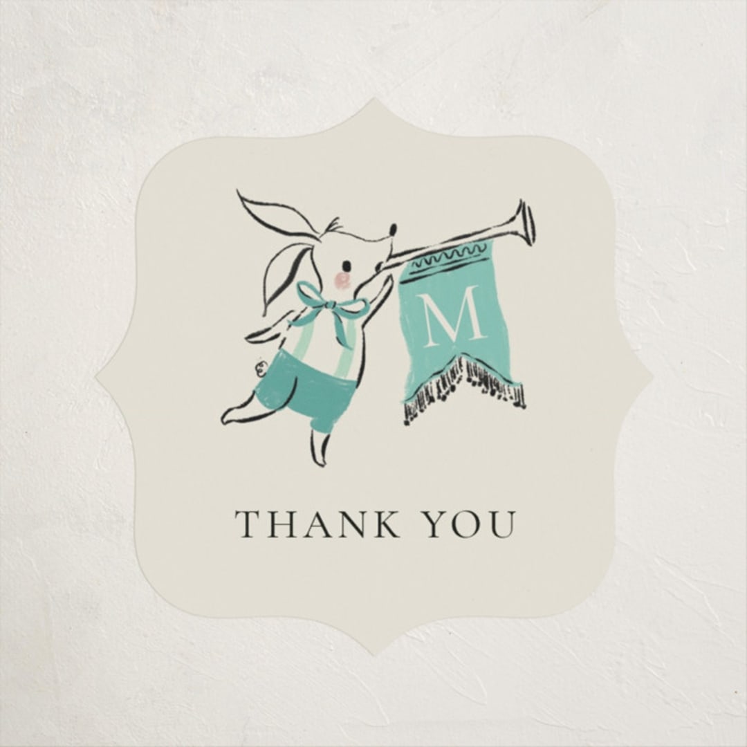"Little Welcome" - Baby Shower Stickers in Seafoam by Jackie Crawford - Close-Up