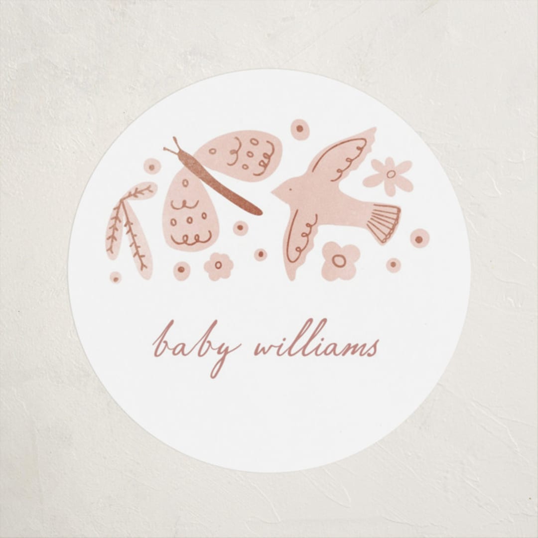 "Creatures" - Baby Shower Stickers in Sherbet by Pixel and Hank - Close-Up
