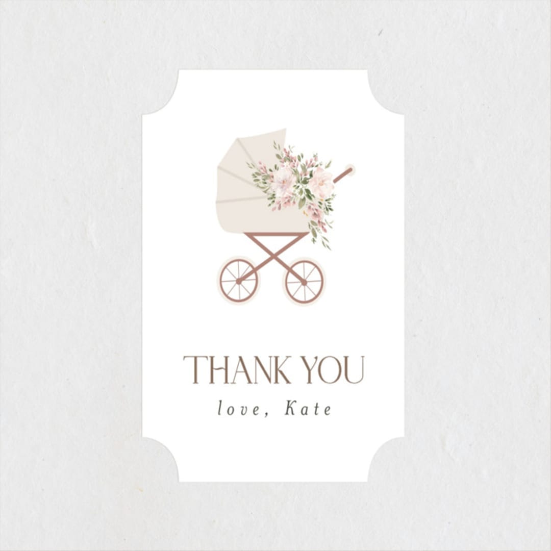 "Baby Carriage" - Baby Shower Stickers in Dusty Rose by Itsy Belle Studio - Close-Up