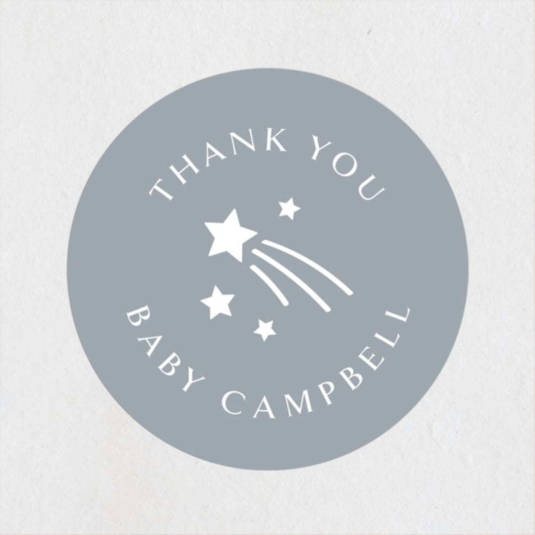 "Little Star" - Baby Shower Stickers in Slate by Meggy Masters - Close-Up