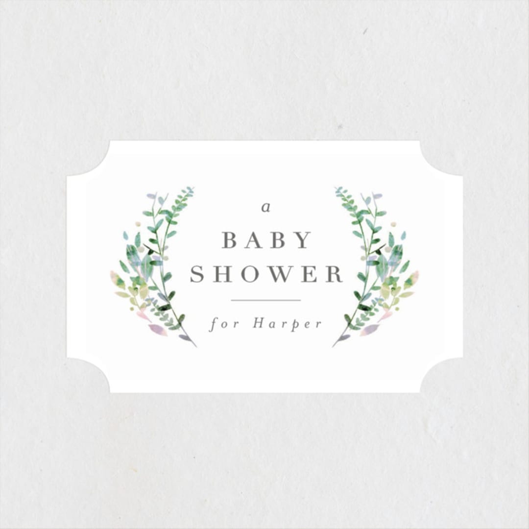 "Woodland" - Baby Shower Stickers in Forest by Lori Wemple - Close-Up