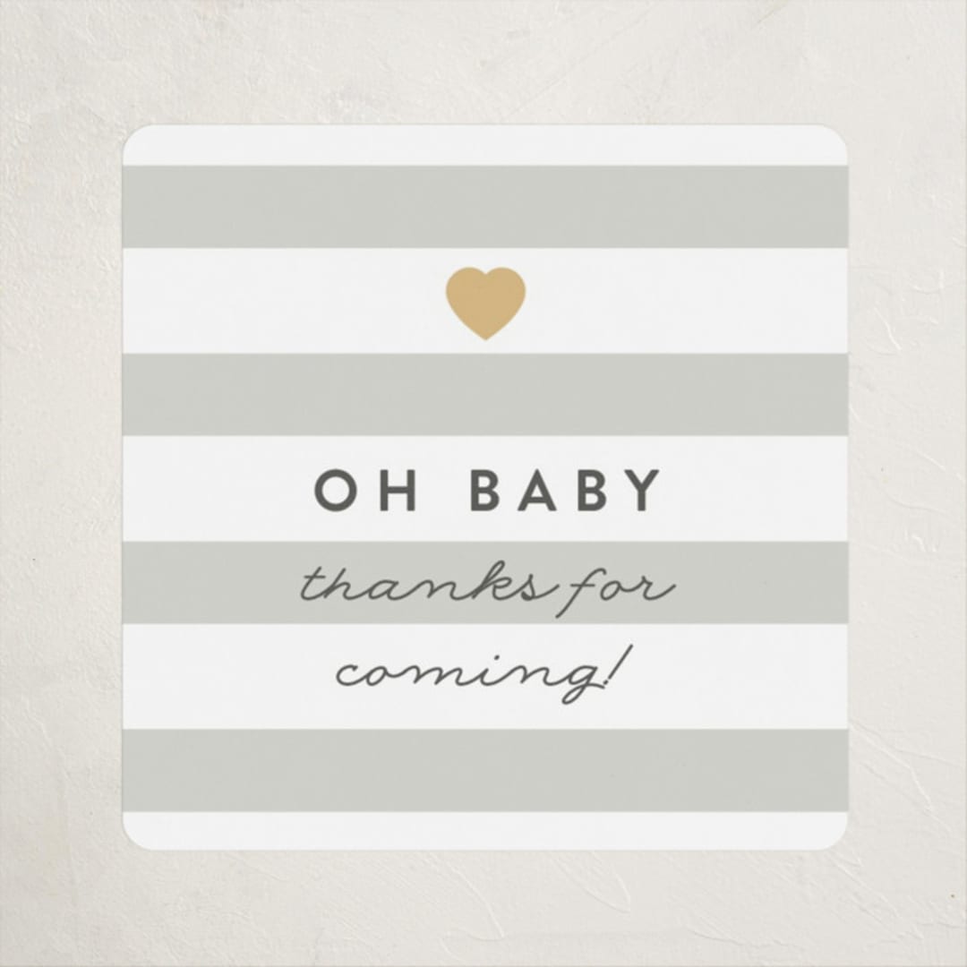 "Mod Baby" - Baby Shower Stickers in Pebble by Robert and Stella - Close-Up