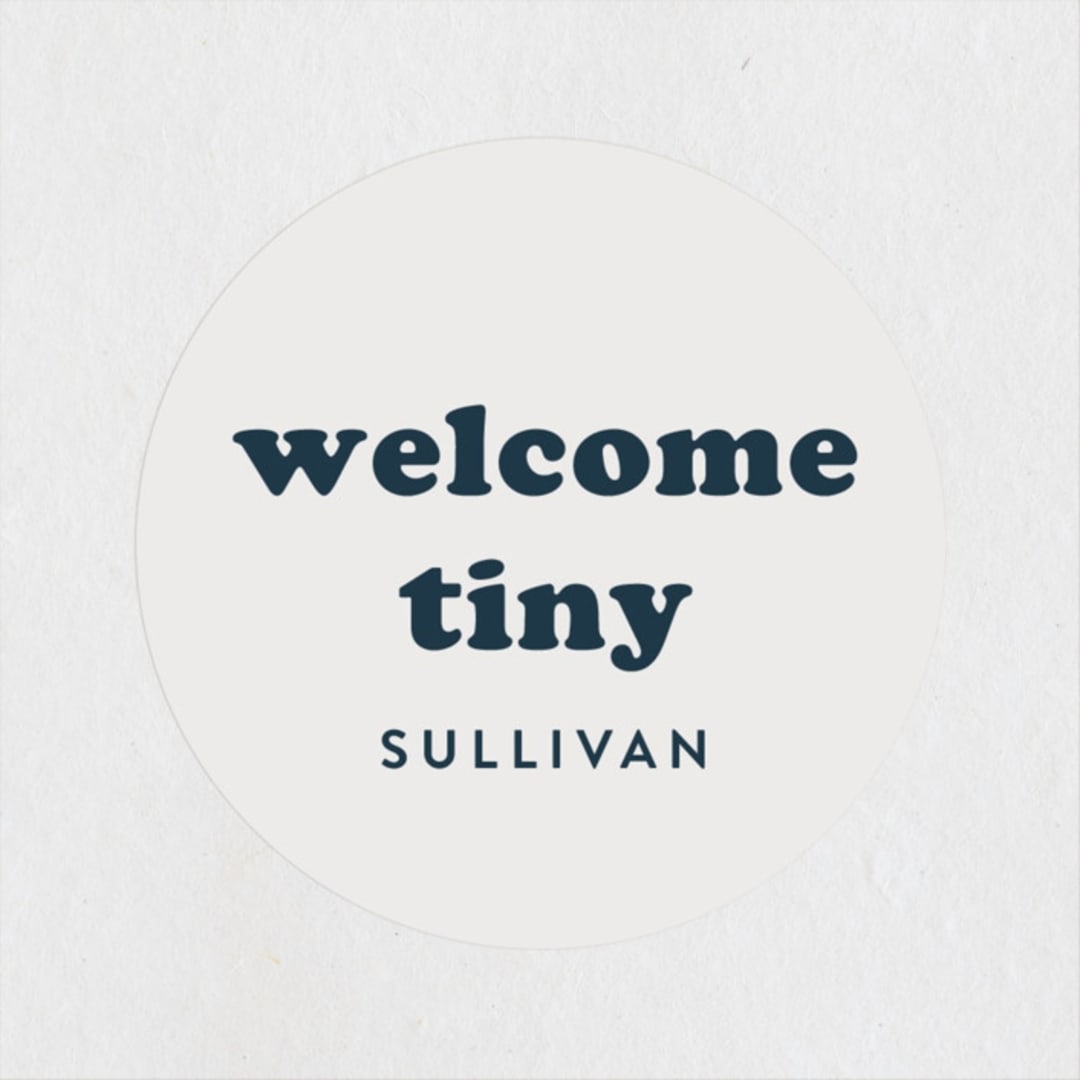 "Tiny Human" - Baby Shower Stickers in Whale by Corinne Malesic - Close-Up